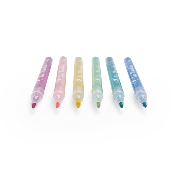 6 feutres à paillettes Les Rosalies