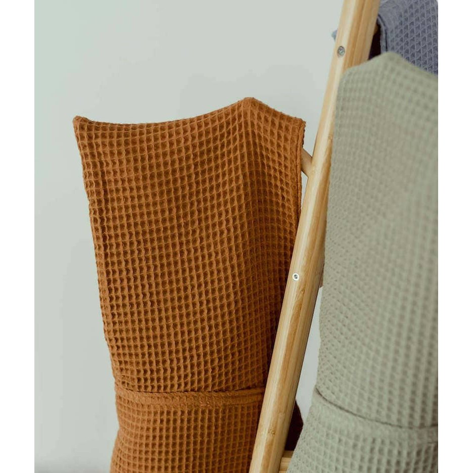 Maxi cape de bain nid d'abeille vert sauge