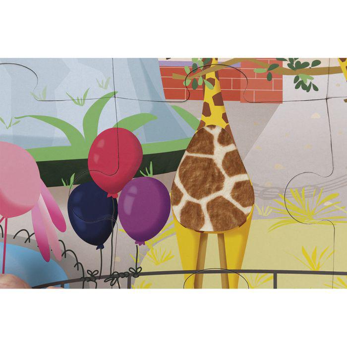 Puzzle Tactile 'Journée Zoo' 20 pièces