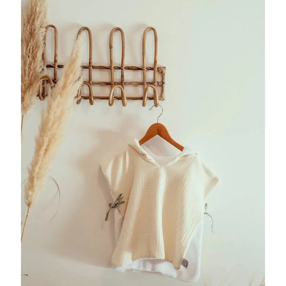 Poncho de bain écru