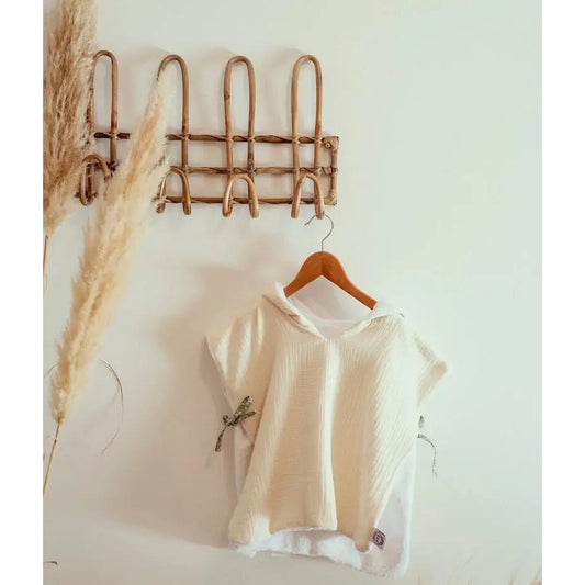 Poncho de bain écru