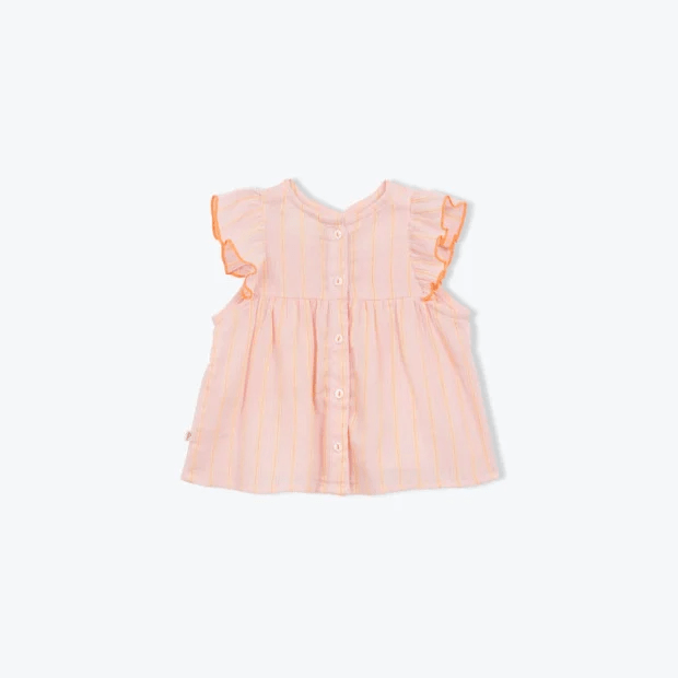BLOUSE BEBE RAYURES FLUO GOTS