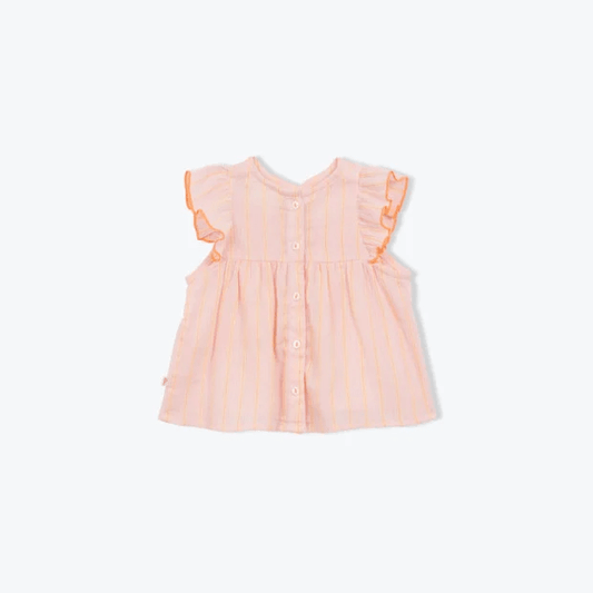 BLOUSE BEBE RAYURES FLUO GOTS