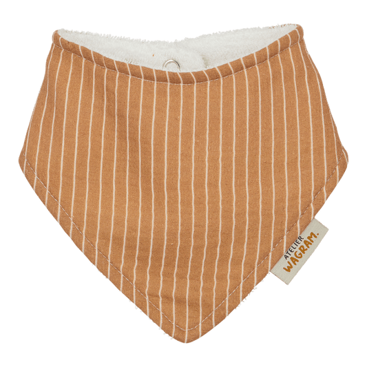 Bavoir bandana en gaze de coton à rayures fines