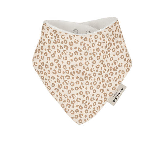 Bavoir bandana en gaze de coton léopard