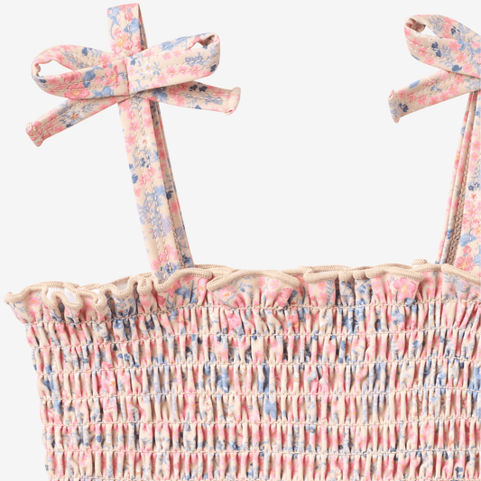 Bikini Carla rose à cœurs et fleurs