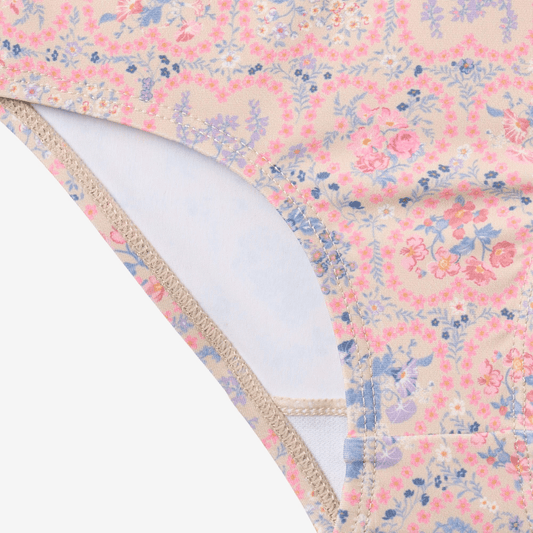 Bikini Carla rose à cœurs et fleurs