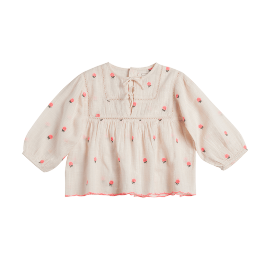 Blouse Carolyn - Fleurs rose pétale