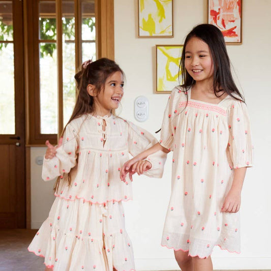 Blouse Carolyn - Fleurs rose pétale