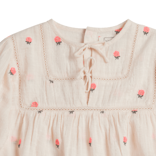 Blouse Carolyn - Fleurs rose pétale