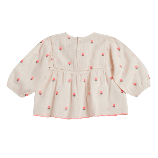 Blouse Carolyn - Fleurs rose pétale