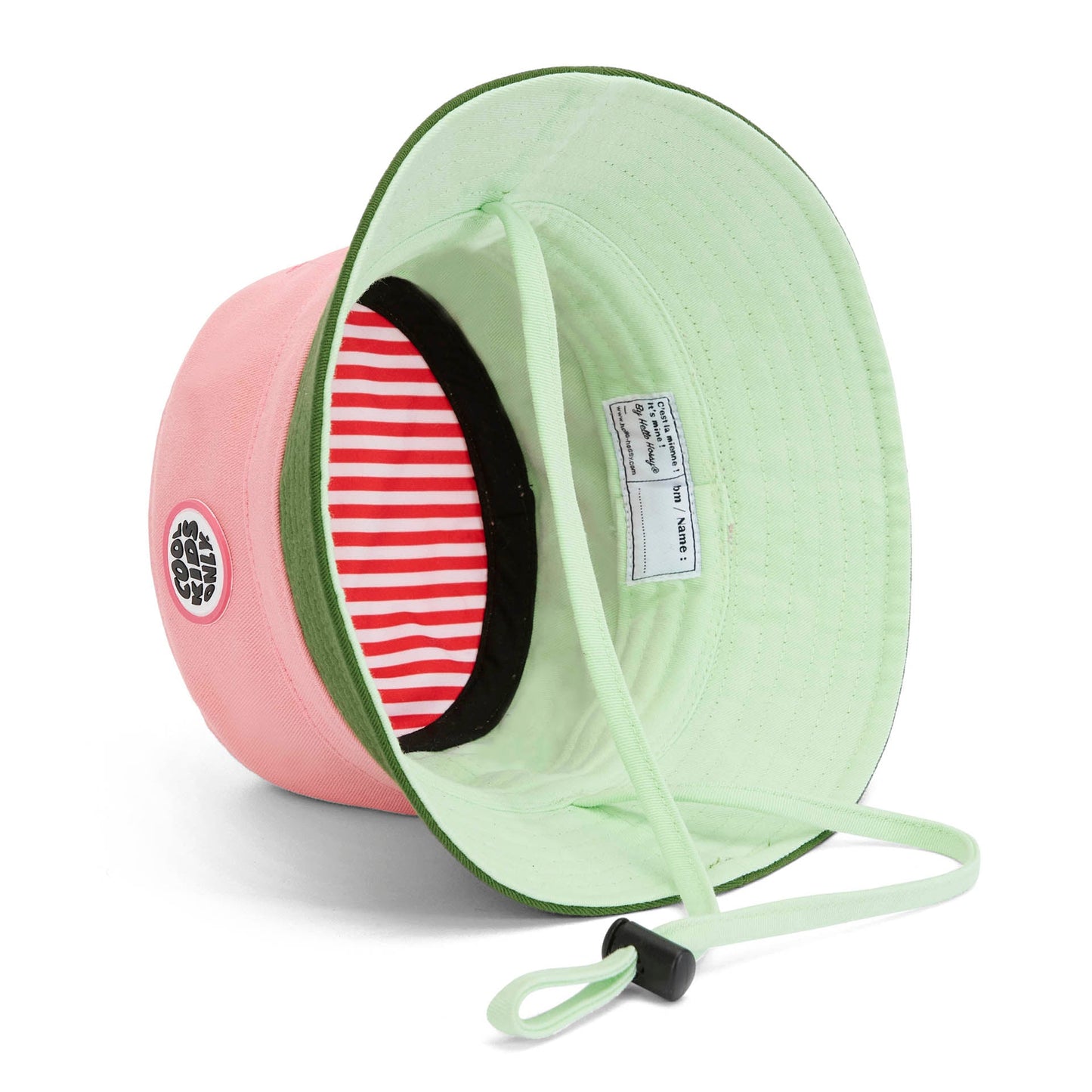 Bob en coton biologique Mini Pinky avec cordon ajustable pour bébés et enfants