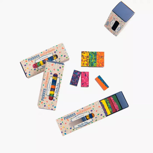 Boîte de 6 pierres de cire multicolores Les Petite Merveilles