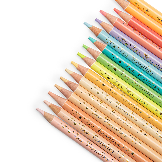 Boîte métal 50 crayons pastels Les Rosalies