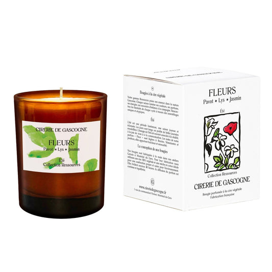 Bougie parfumée Fleurs - Pavot - Lys - Jasmin 180g