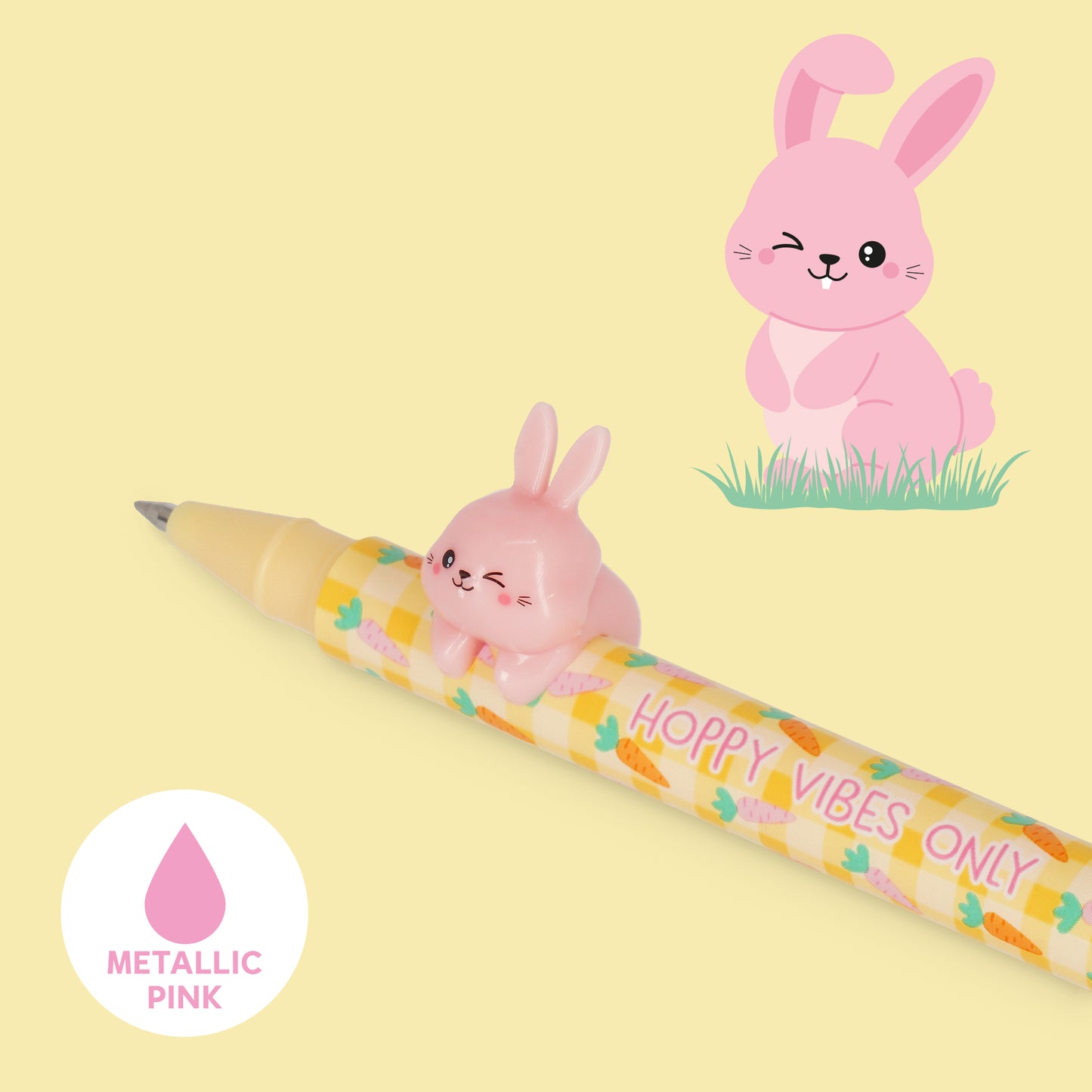 Set de 2 Stylos à Encre Gel avec Animal Décoratif - Lovely Friends - Hoppy Easter