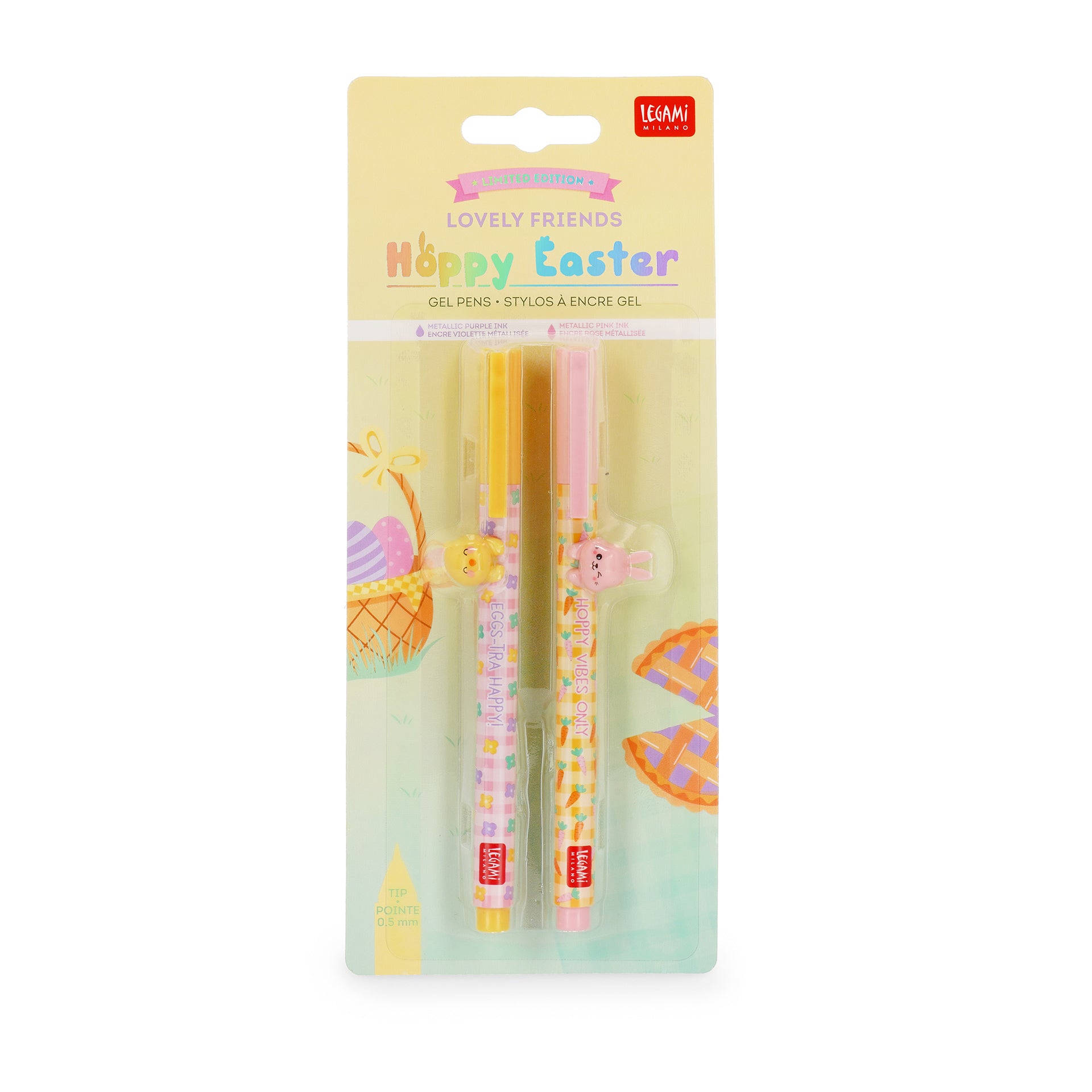 Set de 2 Stylos à Encre Gel avec Animal Décoratif - Lovely Friends - Hoppy Easter