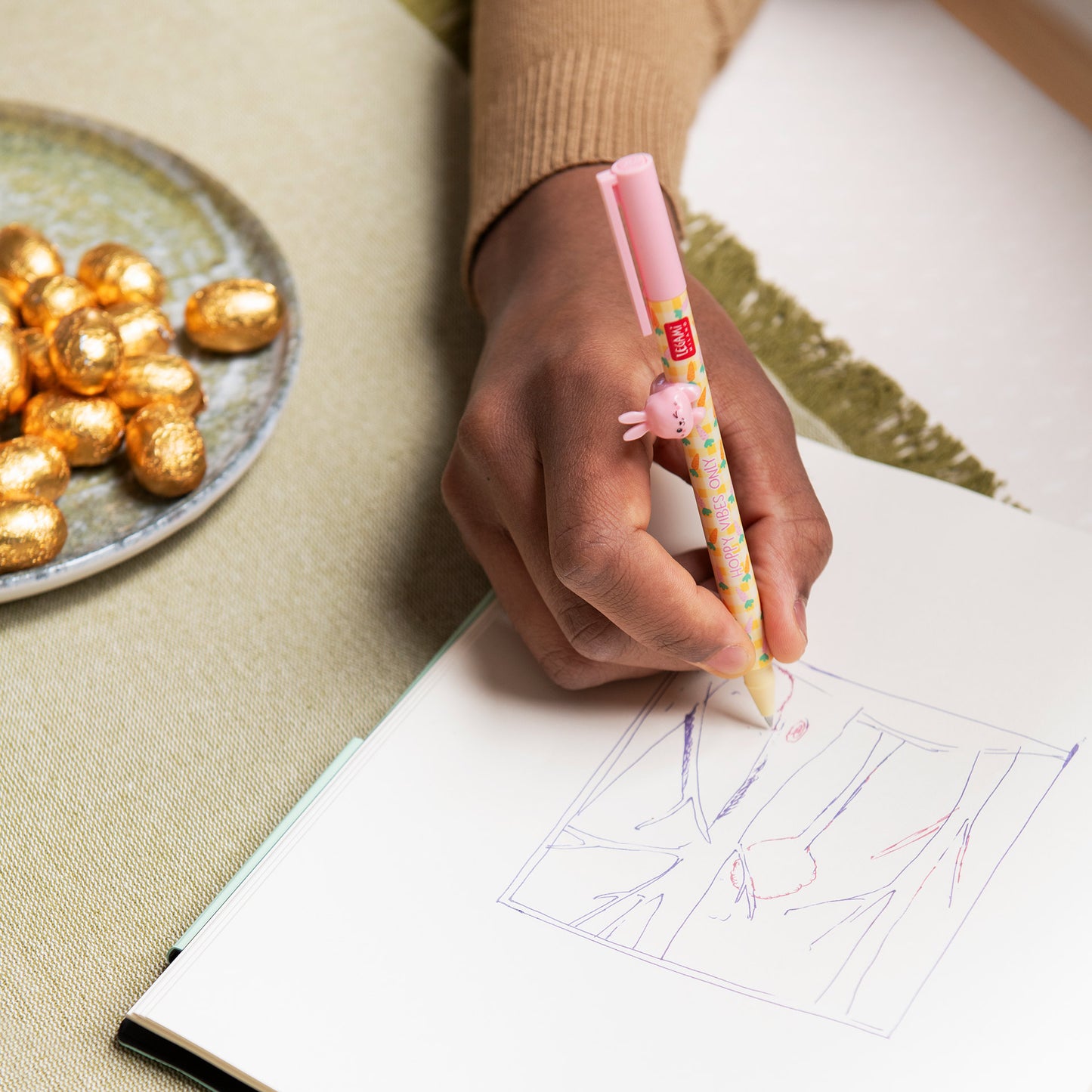 Set de 2 Stylos à Encre Gel avec Animal Décoratif - Lovely Friends - Hoppy Easter