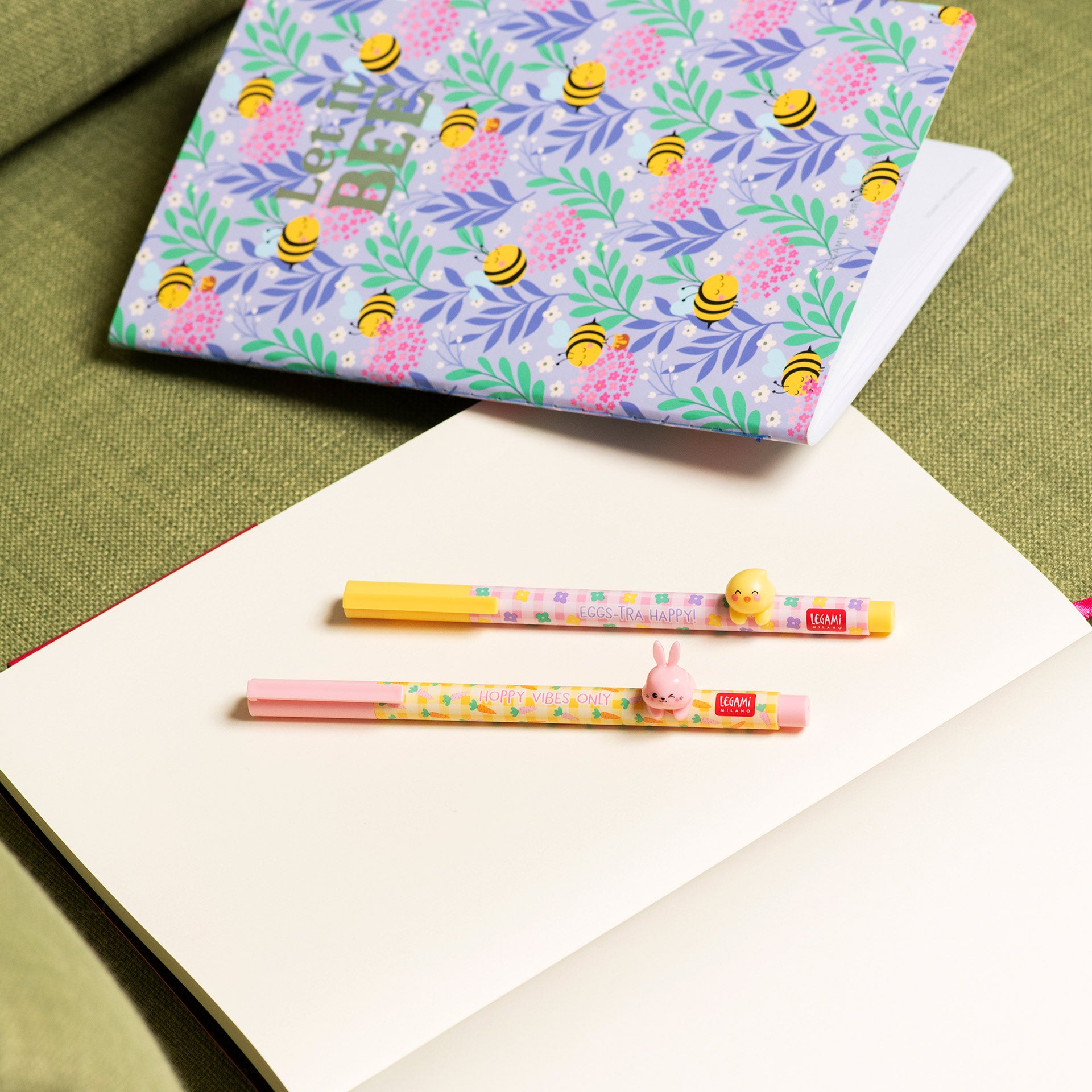 Set de 2 Stylos à Encre Gel avec Animal Décoratif - Lovely Friends - Hoppy Easter