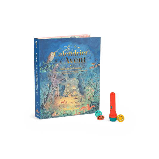 Moulin Roty La Grande Famille advent calendar with story projector and discs