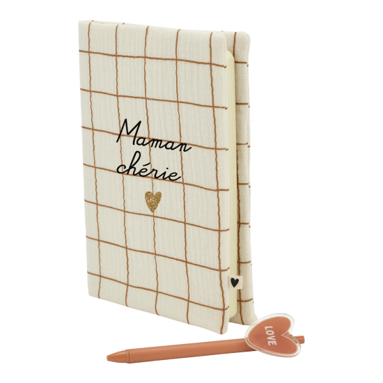 Carnet A5 en gaze de coton à grands carreaux