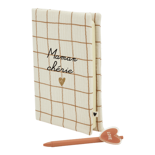 Carnet A5 en gaze de coton à grands carreaux
