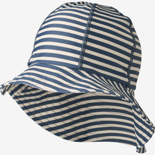 Chapeau anti-UV Bora à rayures bleues