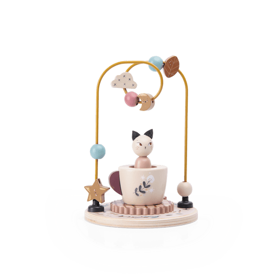 Assembled Moulin Roty 'Après la pluie' wooden bead maze toy