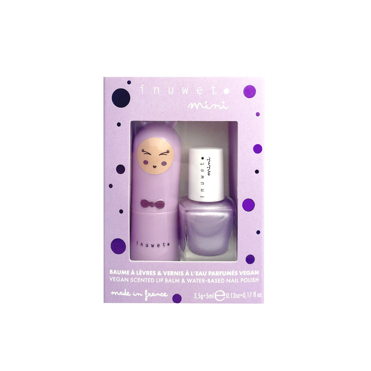 Coffret Mauve duo baume à lèvres et vernis à l'eau
