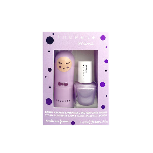 Coffret Mauve duo baume à lèvres et vernis à l'eau