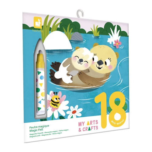 Coffret créatif JANOD Feutre magique Animaux câlins boîte illustration loutres 18 mois