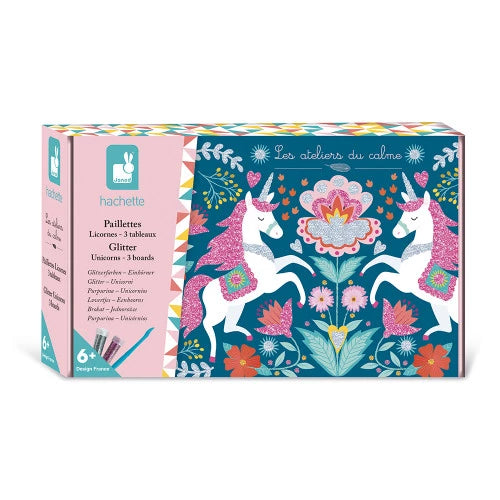 Janod Unicorn Glitter Craft Kit box for children ages 6+