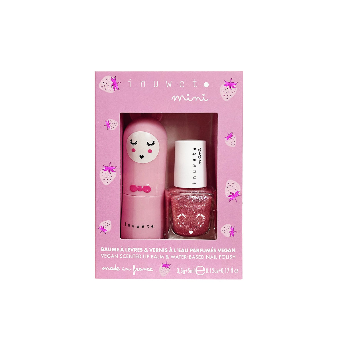 Coffret duo baume à lèvres et vernis à l'eau Fraise