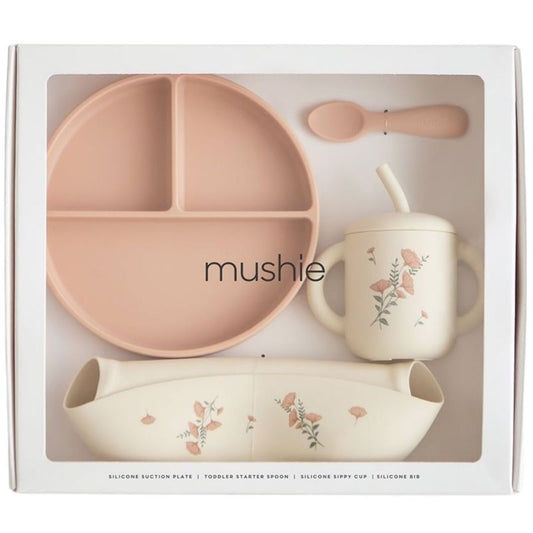 Coffret repas en silicone Pink Flowers 4 pièces