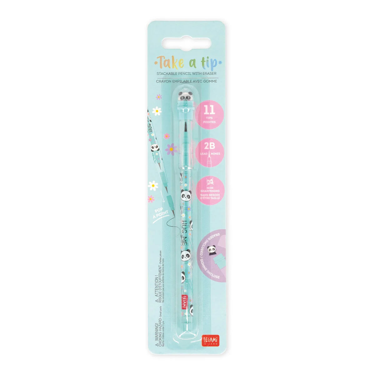 Crayons Empilables avec Gomme Panda - Take a Tip