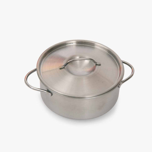 Stainless steel pot with lid for children's wooden play kitchen