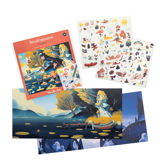 Moulin Roty Jojo Band sticker set contents including two scene backdrops