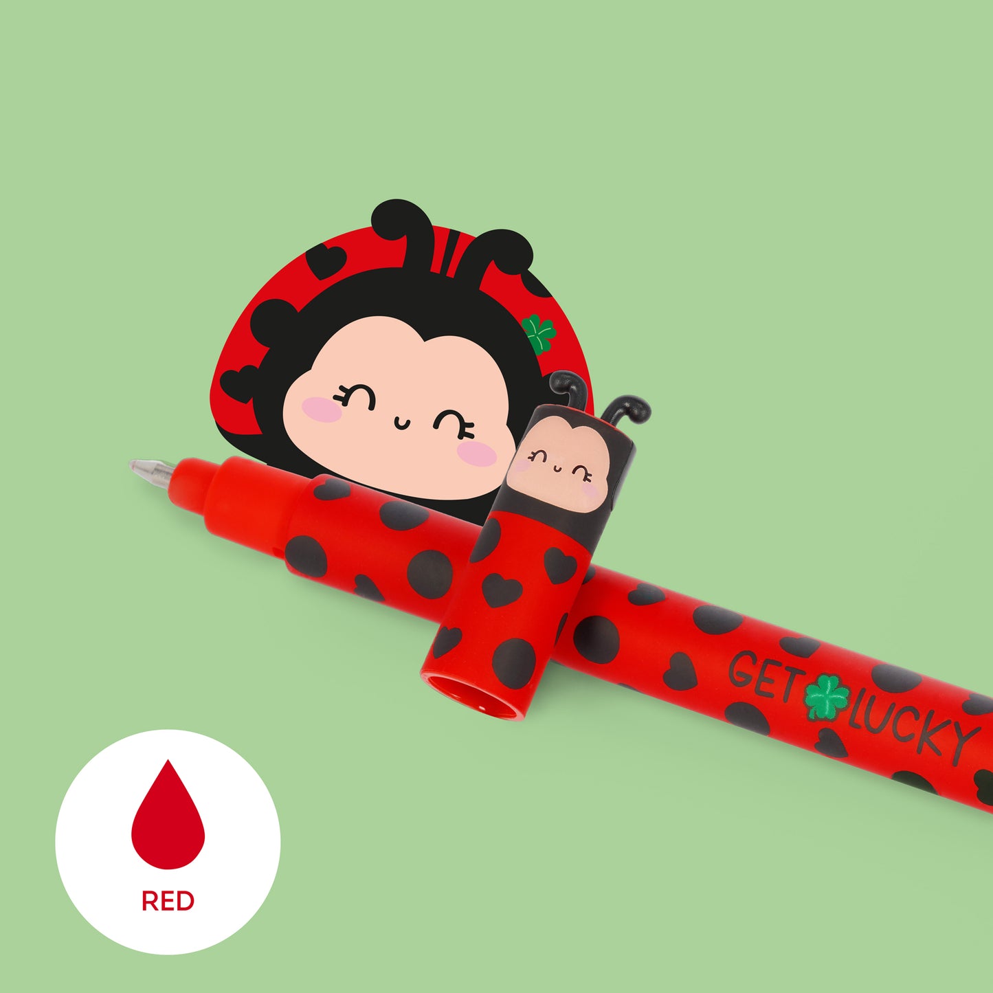 Stylo à Encre Gel Effaçable Ladybug Coccinelle « Get Lucky» - Erasable Pen