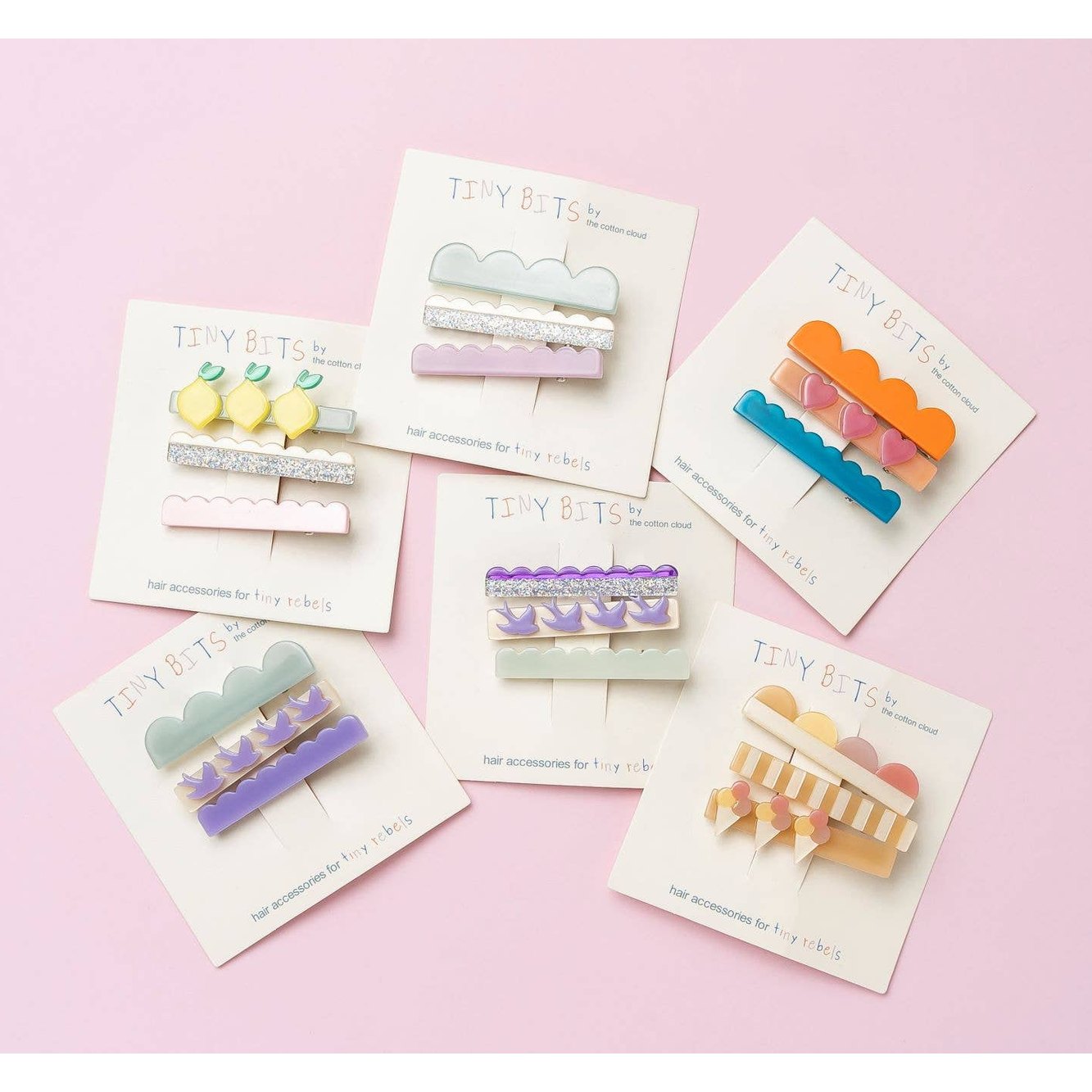 Pastel and glitter hair clip variety pack for kids