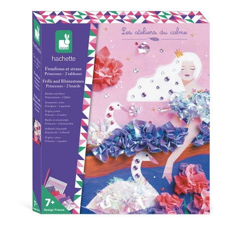 JANOD Princess Craft Kit box with rhinestone and fabric flower embellishments for kids