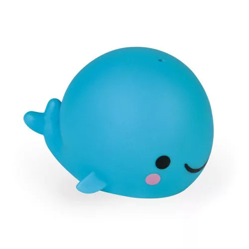 Blue whale bath toy with water squirting feature by JANOD