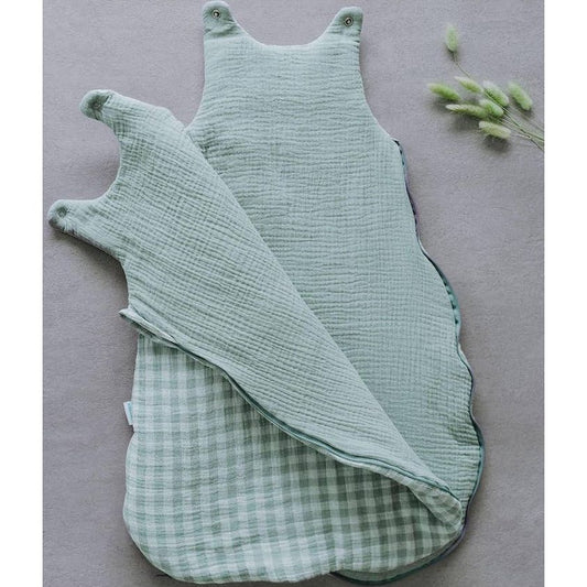 Gigoteuse vichy vert de gris 0-6 mois
