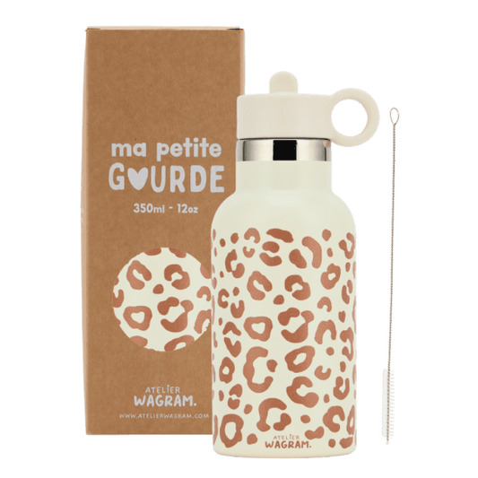 Gourde isotherme 350ml crème léopard