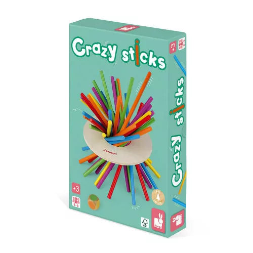 JANOD Crazy Sticks box front showing teal packaging and age recommendation