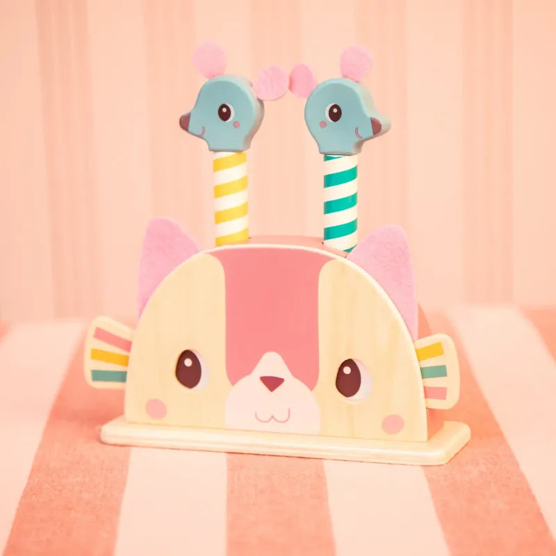 Jouet en bois pop-up Jeanne le chat