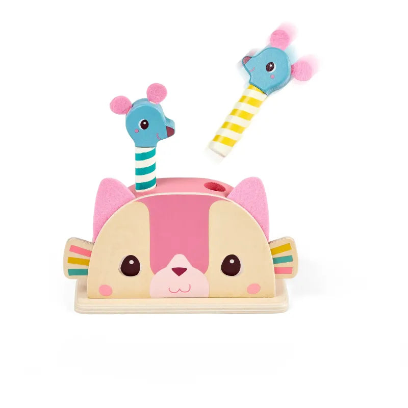 Jouet en bois pop-up Jeanne le chat
