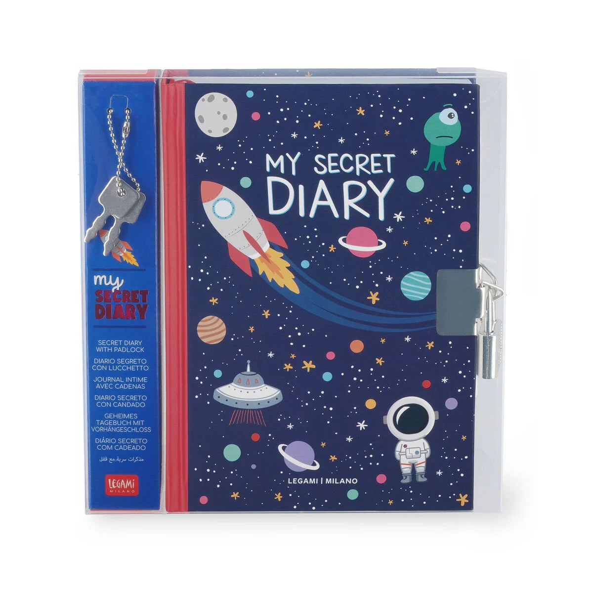 Journal Intime avec Couverture Rigide Illustrée et Cadenas - Espace - My Secret Diary