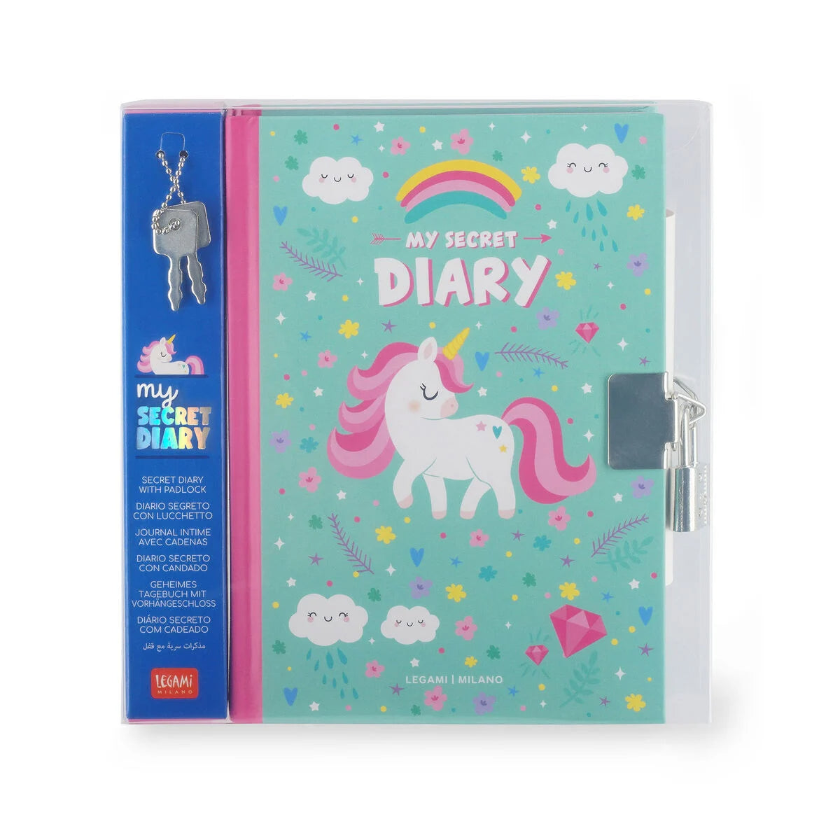 Journal Intime avec Couverture Rigide Illustrée et Cadenas - Licorne - My Secret Diary