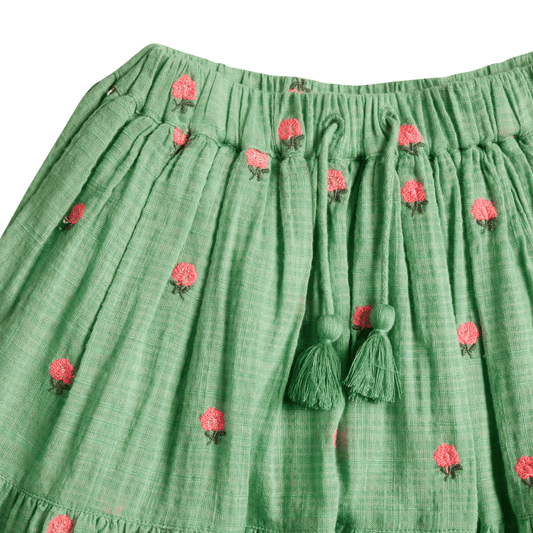 Jupe Albi - Fleurs vert