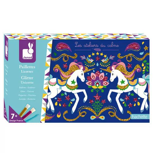 JANOD Paillettes Licornes craft box packaging with age recommendation